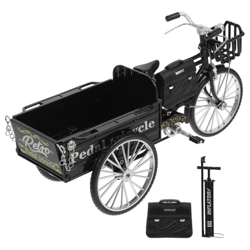 UTHCLO レトロ三輪車模型 メタル製デスク装飾 オフィスと家向けヴィンテージ置物 おしゃれな車内飾り 誕生日や記念日の に
