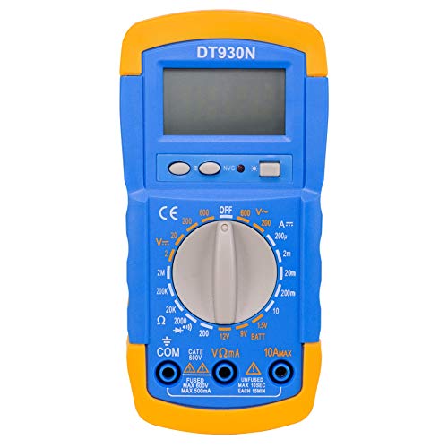 Image of Powerbuilt Digital Multimeter Tester with 52 inch Test Leads, Alligator Clamp Adapters, Battery & Charging System Diagnostic Tool, Rugged Case & Backlight - Test 1.5V /9V /12V Systems - 240315