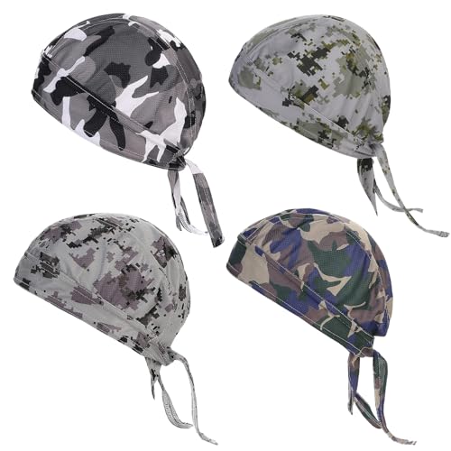 4PCS Bandana Deporte para Hombre Bandana Deportiva Pañuelo para la Cabeza para Motocicleta Bicicleta Correr Trabajo al Aire Libre