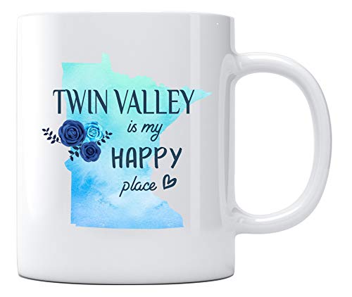 Mothers Day Gifts Mom from Daughter Son Twin Valley Minnesota Is My Happy Place Funny Mom Mug Minnesota Coffee Mug for Mom Mother Mother's Day Gifts Ceramic Coffee Cup 11oz