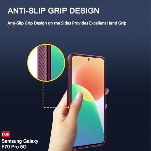 Image of TheGiftKart Liquid Silicon Back Cover Case for Samsung Galaxy F70 Pro 5G | Shockproof Military Grade Protection | Micro-Fibre Cloth On Inner Side | Built-in Anti-Slip Grip Cover Case (TPU, Maroon)