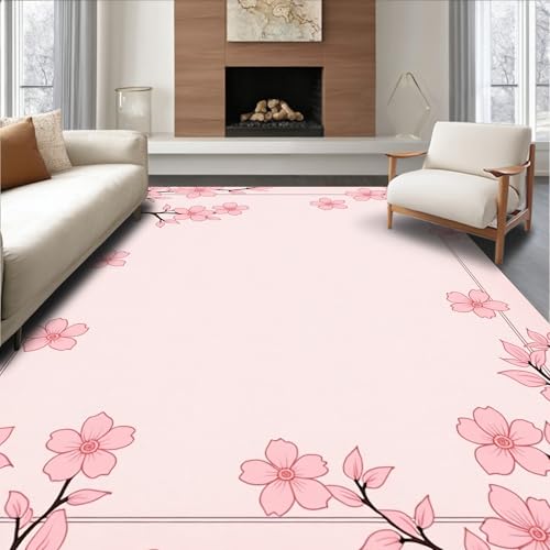 ODIKA Ultra Soft Area Rug 5x7, Dreamy Blossom Trail Ethereal