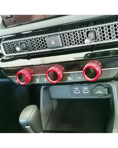 Temperature Adjustment Knob Air Conditioning One-Button Start Decorative Ring Climate Control HVAC (Yellow)