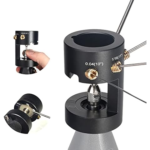 3mirrors ALUMINUM Tungsten Electrode Sharpener Grinder TIG Welding Tool Single Column Open Design w/Cut-Off Slot Multi-Angle &Offsets, Horizontal Hole, 4 Screw Holes &2X CNC Mandrel &5X 25mm Wheels Cover