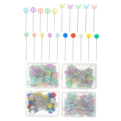 Beatifufu Manual Positioning Needles 400pcs Sewing Pins Steel Wire Plastic Head Straight Pins for Creative Sewing