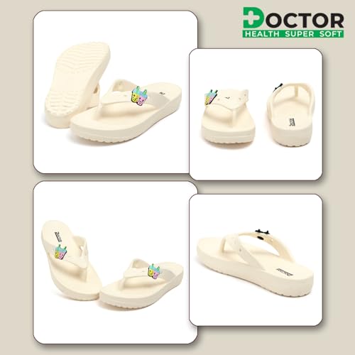 Image of DOCTOR HEALTH SUPER SOFT Ultra Soft Cushion Footbed Women Slipper | Comfortable Light Weight With Waterproof Slippers |Adult Flip Flops Mild Acupressure | Everyday Wear