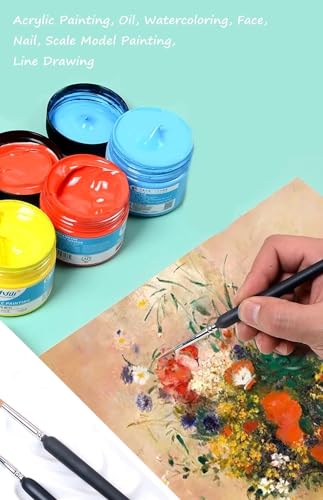 Image of Detail Paint Brushes Set with Triangular Handles,Miniature Brushes for Fine Detailing & Art Painting -Acrylic,Watercolor,Oil,Models,Figurine,Paint by Numbers Kit for Adults (Paint Brush 6 Pcs Set)