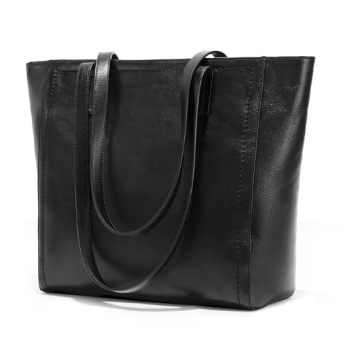 befen Genuine Leather Work Tote Bags Large Tote Bag Zipper
