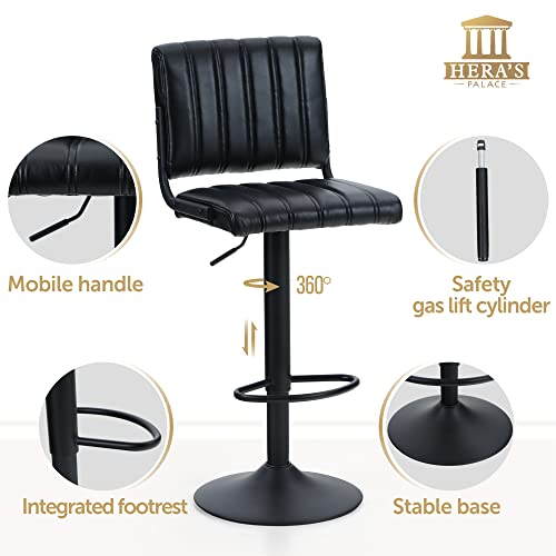 HERA’S PALACE Swivel Bar Stools Set of 2, Adjustable Counter Height