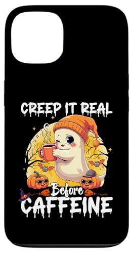 Cute Ghost Coffee Halloween Creep It Real Before Caffeine X}zP[X iPhone 13 p