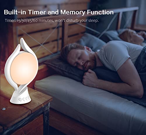 Voraiya® Light Therapy Lamp 10000 Lux, Uv-Free Lamp Therapy Lamps Adjustable Temp/Brightness, Timer & Memory Function, Full Spectrum, Bright Seasonal Sun Light Lamps For Bedroom, Office #TOP6