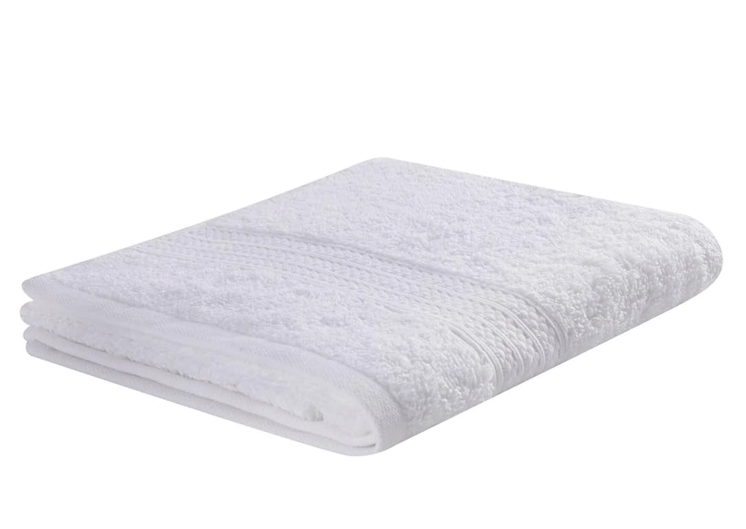 Set of 2 Deluxe Premium Terry Hand Towels, 100% Cotton, 16"x30", Hemmed Ends, Sport Towel Terry, High Absorbent (White, 2)