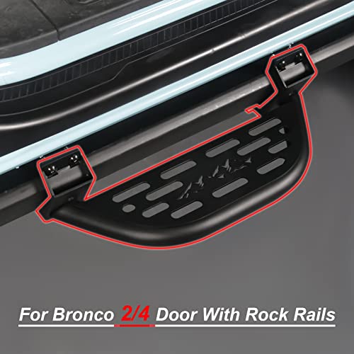 Terfulnel Side Steps For Ford Bronco Accessories 2021 2022 2023 2/4 Door With Rock Rail, Running Boards Side Bars Drop With Mounting Brackets Front Rear Door Steps For Bronco Accessories #TOP1