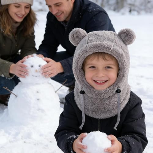 Gorro cálido y resistente al viento para niños pasamontañas infantil antiresfriados 6