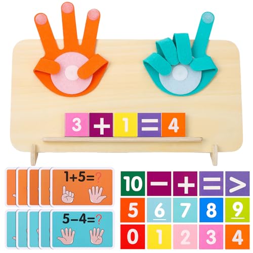 Kaisibum Holz Mathe-Zählspielzeug für Kinder, Mathe Spielzeug Zählen Lernen, Pädagogisches Spielzeug für 3 4 5 6 Jahre Jungen Mädchen, Mathe-Lernspielzeug