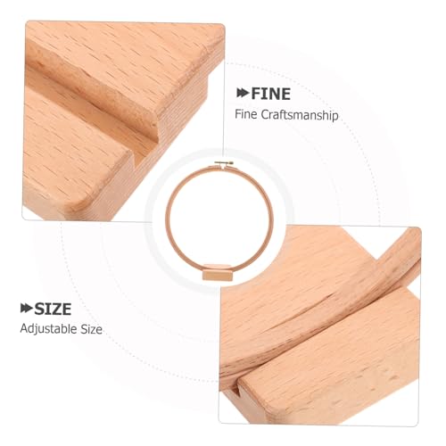 Aro de bordado para punto de cruz ajustable con soporte resistente de madera 3