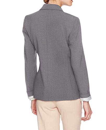 Tahari Asl Women's Peak Lapel Two-Button Roll Cuff Jacket, Heather Grey, 12 #TOP1