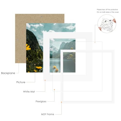 Image of Picrit 16x16 White Picture Frame, Poster Frame for Wall, 3 Pack