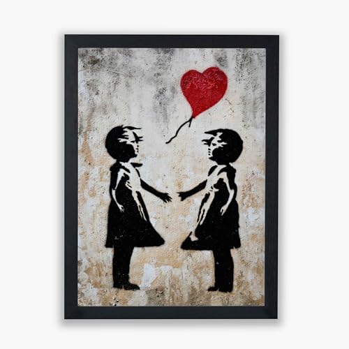 Affiche encadrée Enfants avec ballon A1 décoration murale grand format