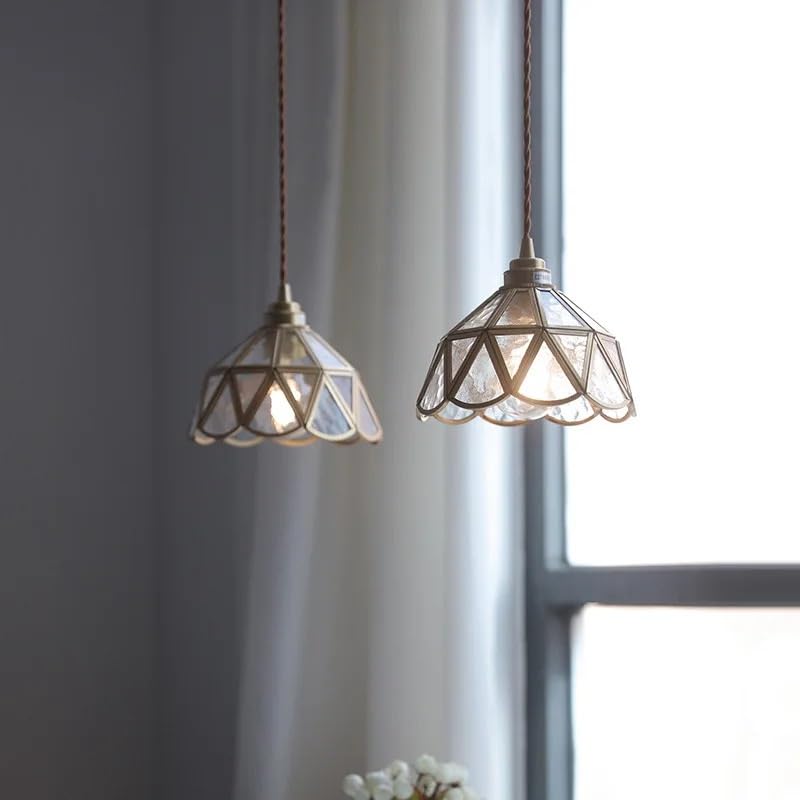 Luminaires suspendus LED en verre nordique et cuivre de style prestigieux