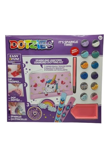 BANDAI Dotzies Sparkling Unicorn Diamond Dotting Kit, Create 3 Accessories with 2,000+ Dotz - Image 2