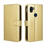  Étui à rabat tendance avec fente pour carte compatible avec Orbic Fun Plus - Étui en cuir avec support antidérapant - Boîtier de protection intégrale (Orbic Fun Plus, doré)