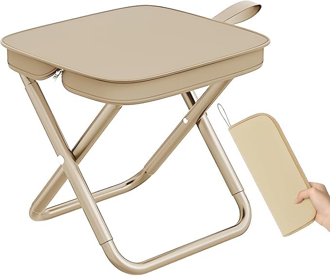 Handbag Folding Stool, Zipper Bag Foldable Camping Chairs, Picnic Lightweight Folding Stool, Stability & Comfort Portable Camp Chairs for Beach, Backpacking (MUITI)-image-3