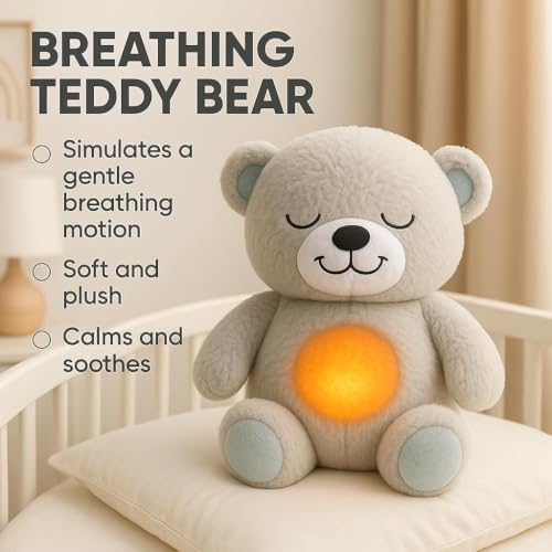 Image of MOROVIK Teddy Bear Sound Toy with Light and Music for Kids Stuffed Animal Plush Toys 1-5 Years Boys Girls Birthday Gift (Multi)