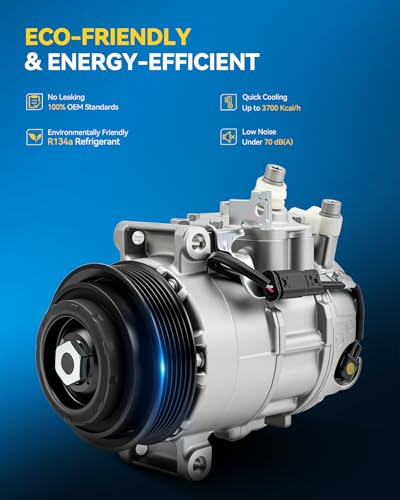 Image of PHILTOP Air Conditioner AC Compressor for GLK350 2013-2015,C350 2013,2015,ML400 2015,ML250 2015,SLC43 AMG 2017-2020,E350 2012 3.0T,E250 2016,CLS550 2018,SLK350 2016,ML63 AMG 2015,CLS63 AMG S 2018