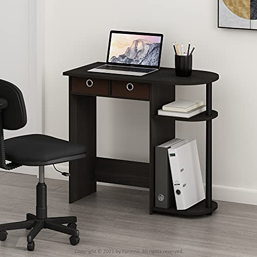 Furinno Go Green Desk, 31.5 Wide Gaming Desk with 2 Side Shelves and Storage Bins, Compute - image 2
