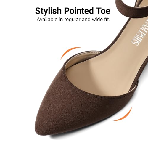 Image of DREAM PAIRS ANNEE Pointed Toe Low Chunky Heels Pump Shoes