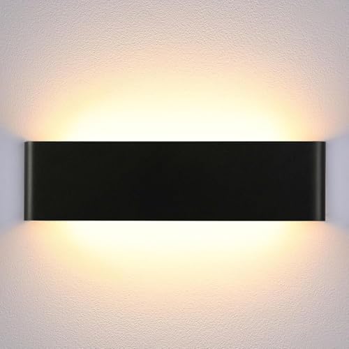 Lightess 16W LED Wandleuchte Innen Schwarz Wandlampe Modern Up Down Licht Wandbeleuchtung Warmweiß Treppenhuas Beleuchtung IP44 Flurlampen für Wohnzimmer Schlafzimmer Flur usw, aus Aluminium Lightess 16W LED Wandleuchte Innen Schwarz Wandlampe Modern Up Down Licht Wandbeleuchtung Warmweiß Treppenhuas Beleuchtung IP44 Flurlampen für Wohnzimmer Schlafzimmer Flur usw, aus Aluminium
