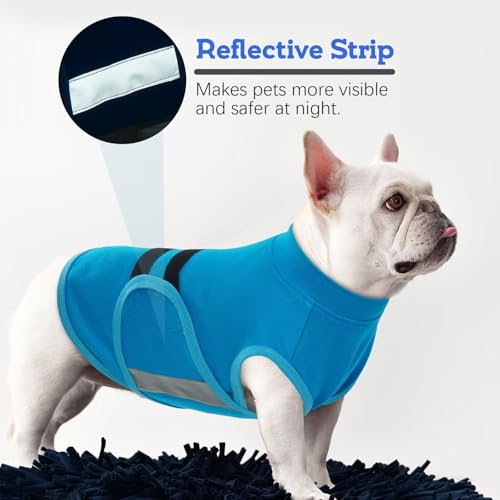 Image of MIGOHI Dog Anxiety Relief Coat,Comfort Anxiety Vest for Dogs,Adjustable Dog Anxiety Calming Wrap for Fireworks,Travel,Separation,Anxiety Jacket for Small Dogs,S,Blue