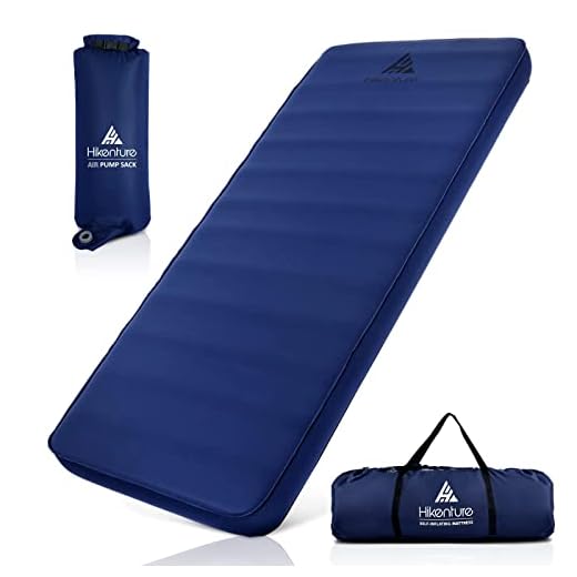 Hikenture Extra Thick Self Inflating Sleeping Pad, Comfort Plus Camping Mattress with Pump Sack, Inflatable Foam Insulated Camping Pad, Protable 4 Inches Thickness and 9.5 R Camping Mat for 4-Season