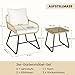 Yaheetech 3-teiliges Poly-Rattan Bistroset Bistrotisch mit 2 Stühlen Gartenmöbel Set Balkonmöbel Kleiner Balkon Lounge Möbel Outdoor, Hellbraun & Cremeweiß