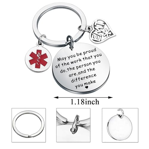 Porte-clés d'urgence pour technicien médical EMT avec message de motivation - 2