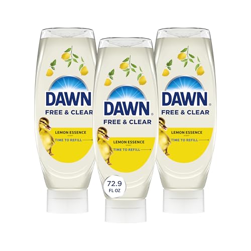 Dawn Free & Clear EZ-Squeeze Dish Soap Liquid, Dishwashing Liquid, Grease Removal, Lemon, 24.3 Fl Oz (Pack of 3)