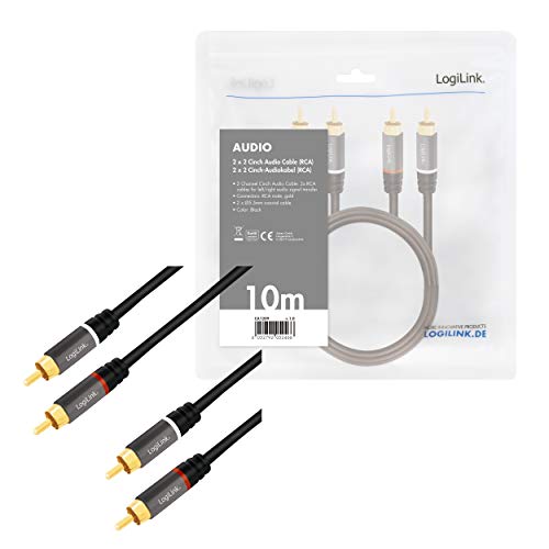 Cable de audio estéreo RCA largo de 10 metros LogiLink CA1209 macho a macho 5