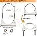 CAROTUPY 304 Stainless Steel 3.5 Exhaust Clamps U Bolt 3.5 inch Wide Pipe Hanger Clamp, Heavy Duty Muffler Clamps Hanger for Automotive, Pack of 2
