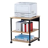 サンワサプライ アウトレット プリンター台 3段 ラック ワゴン キャスター 幅60cm×奥行き60cm×高さ70cm 収納 棚 木目調 おしゃれ LPS-117LM