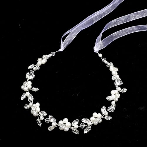 Hochzeit Strass Blumen Haarreif Perlen Haarschmuck Damen Blumenmädchen Kopfschmuck Perlen Strass...