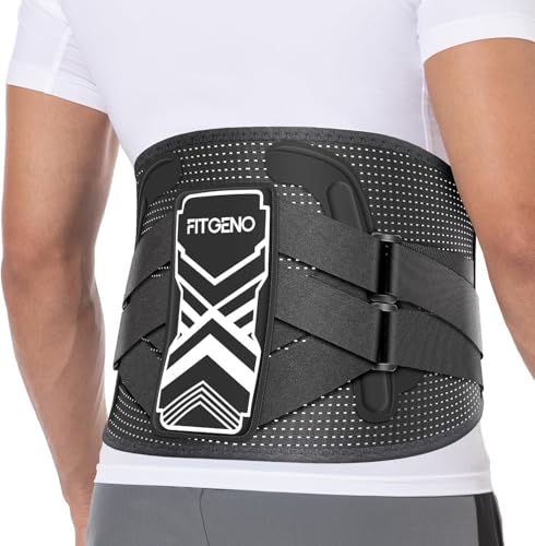 Fit Geno Back Brace for Lower Back Pain Relief: (L/XL)