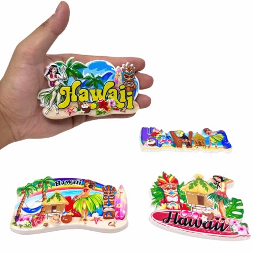 Set 4 Imanes Decorativos Hawaií 3D Diseño Tropical miniatura 4