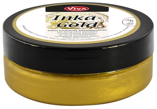 Viva Decor Inka Gold Gilding Wax2.3 oz (Old Gold) - Easily Applicable Wax-Based Metallic Polishing Paste. Quick-Drying Metal Shine High Gloss Effects for DIY. Decor Paste for Wood Clay & Terracotta