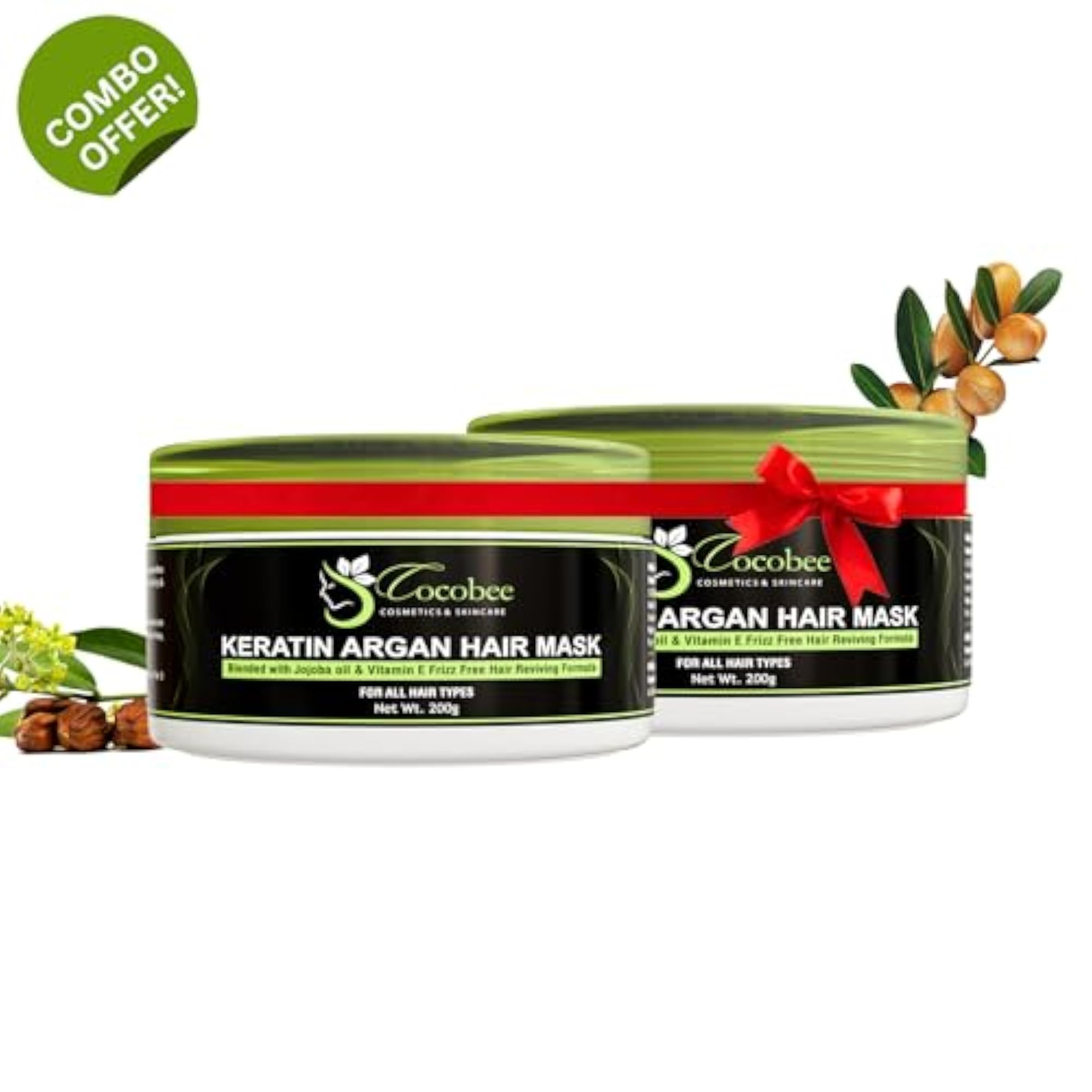 Keratin Argan Oil Hair Mask, Pack of 2, 400 gm