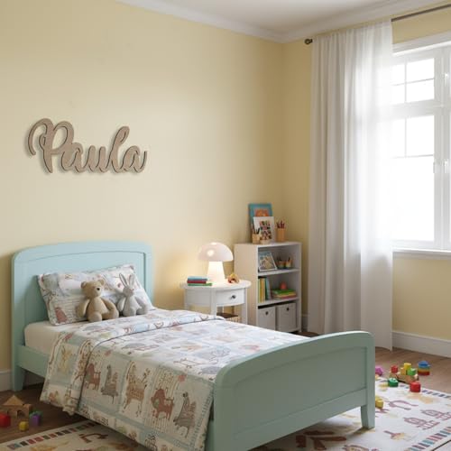 Miniatura 6 de Various Nombre Personalizada Decorativo Infantil De Madeta Natural De Mdf Y Contrachapado Eligetamaño Para Habitación Dormitorio De Niño, Niña, Regalo Nacimiento, Bautizo, Comunión, Aniversario.