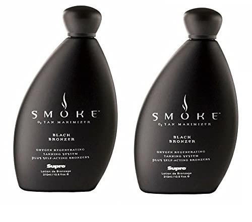 Lot of 2 Bottles Supre Smoke Black Bronzer Indoor Tanning Bed Lotion 10.5 Oz