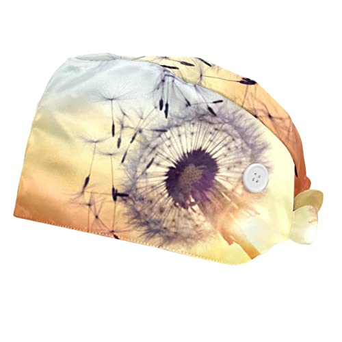 Chapeaux bouffants ajustables 2PCS imprimé paysage pour le travail