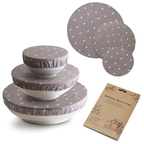 Reusable Beeswax Bowl Covers for Food (3PCS)