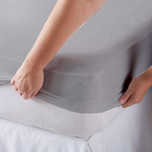 Image of BABYLEE Waterproof Mattress Protector Double Bed 72x72 Ultra Soft Breathable & Fitted Bed Protector Terry Cover Double Bed (6.5x6 feet, Fits 10 Inches, Lavender)